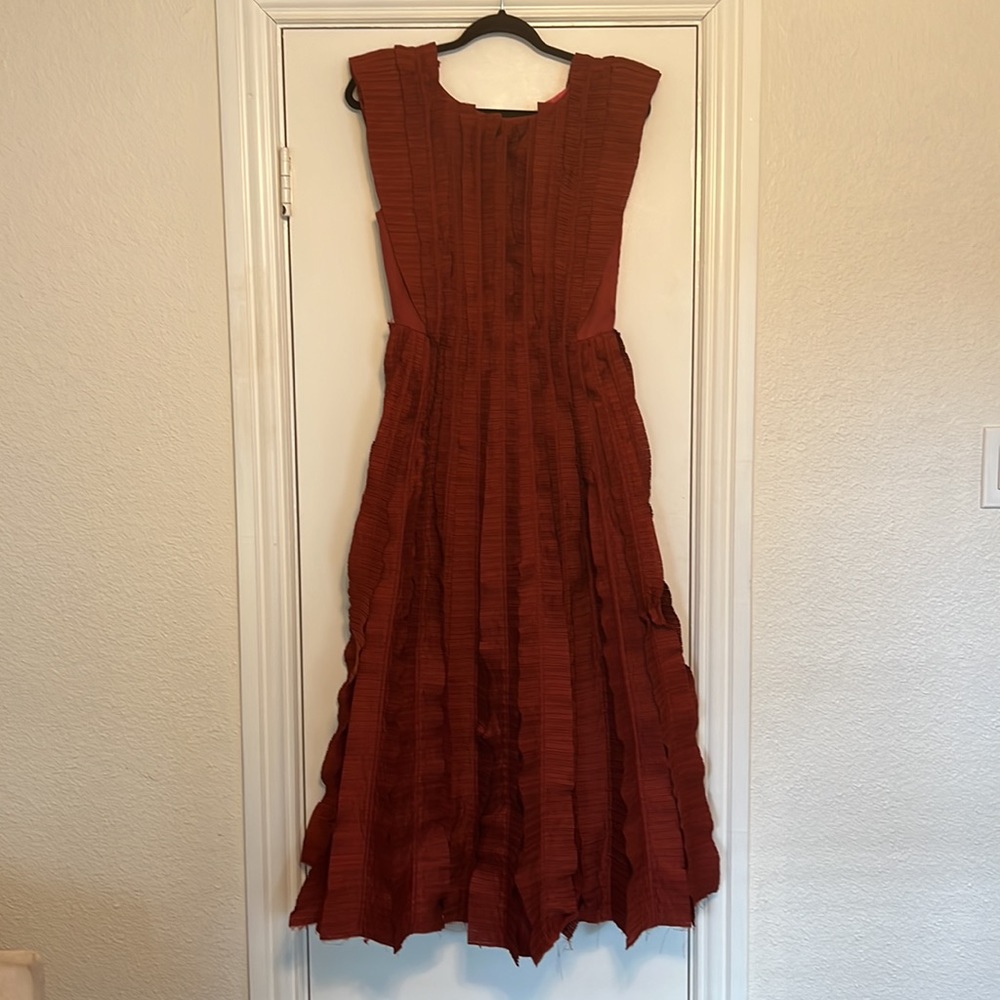 Aje Pleated Ruffle Midi Dress Size 4